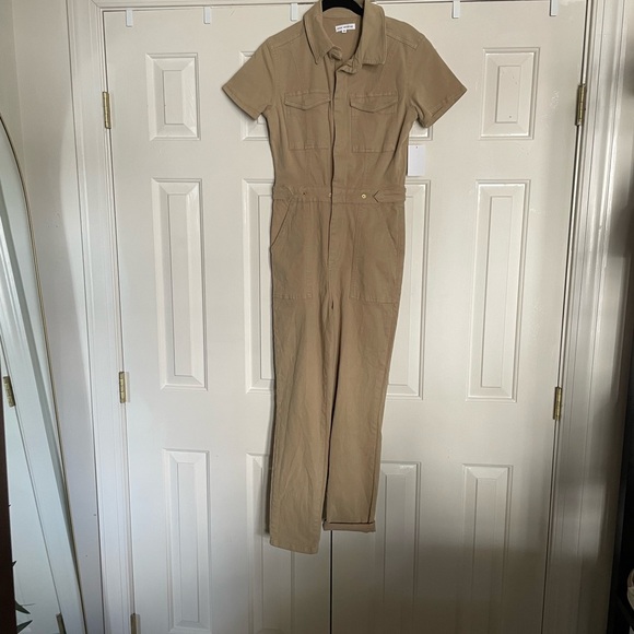NWT Good American Beige Utility Jumpsuit - Picture 1 of 10